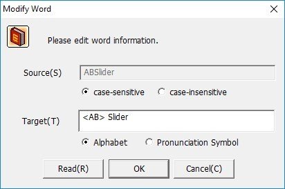 Figure 13. Adding or Modifying a Word