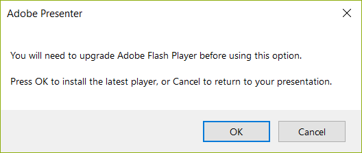 Flash Player message