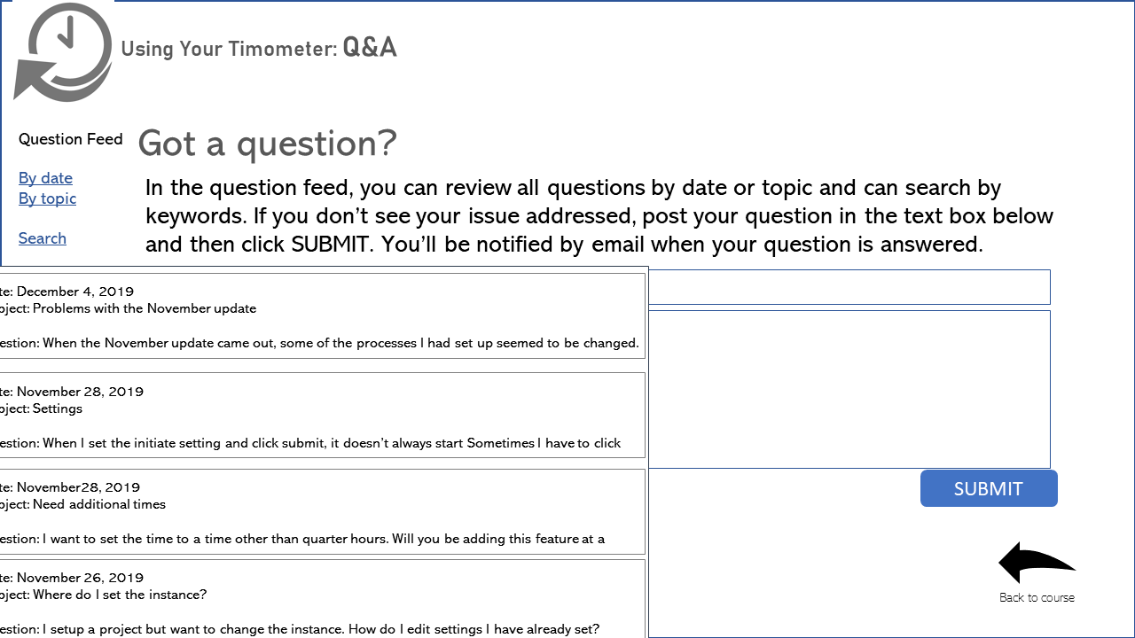 Example q&a interaction in an asynchronous course