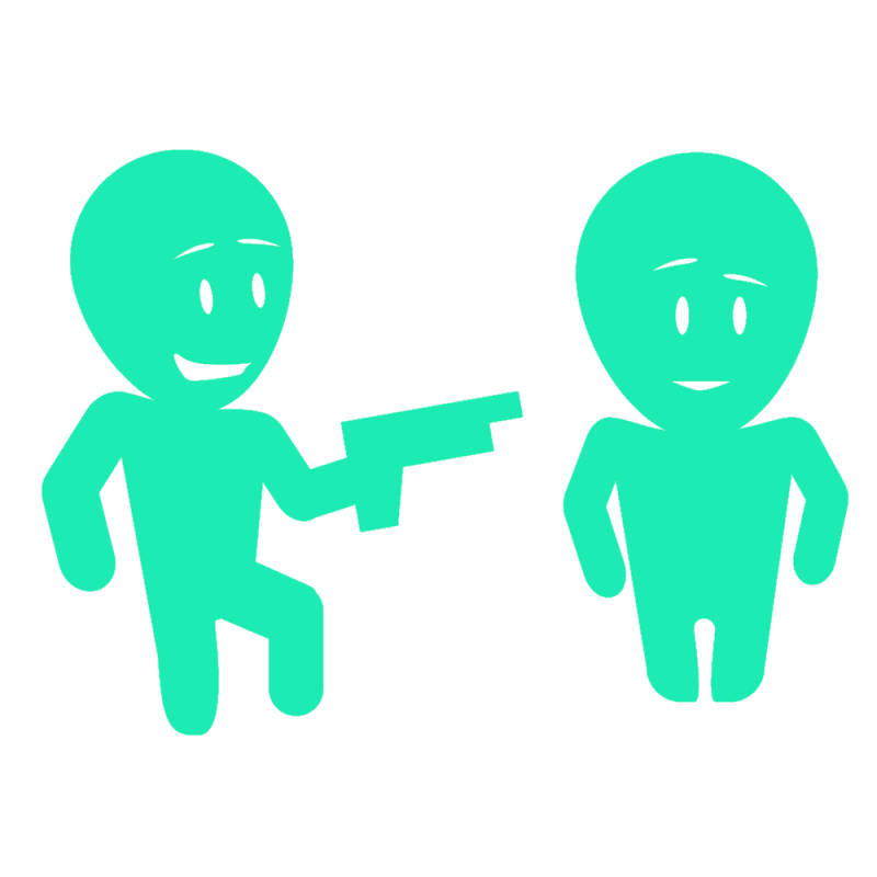 Gamification: Engaging Employees Holding gun to back