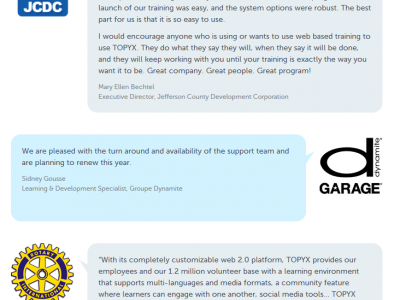 Screenshot of TOPYX LMS