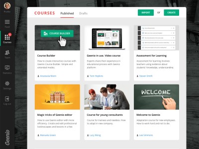 Screenshot of Geenio Authoring Tool