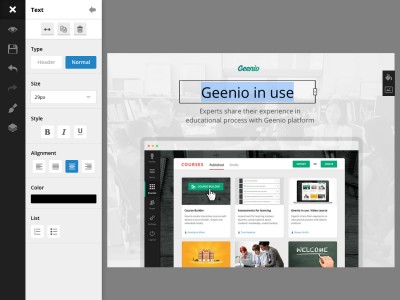 Screenshot of Geenio Authoring Tool