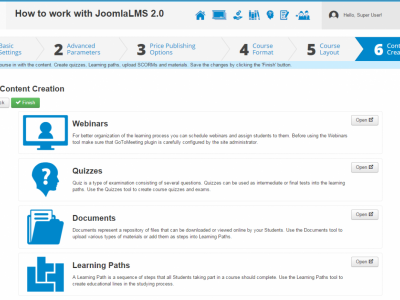 Screenshot of JoomLMS