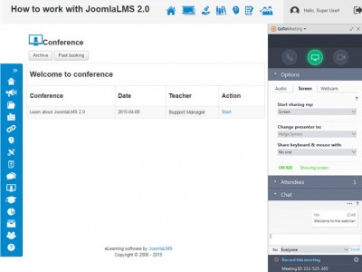 Screenshot of JoomLMS