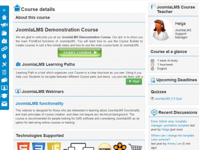 Screenshot of JoomLMS