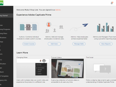 Screenshot of Adobe Learning Manager