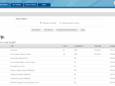 Screenshot of CourseMill