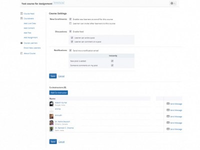 Screenshot of WizIQ LMS