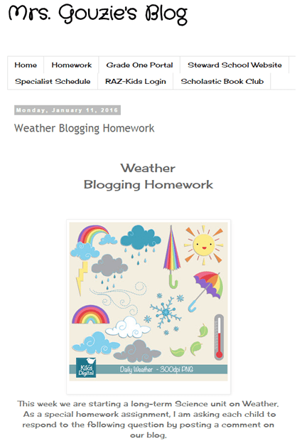 Blogging homework