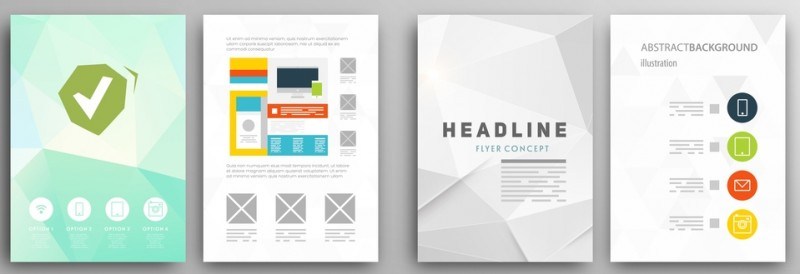 Set of Flyer, Brochure Design Templates. Geometric Triangular Abstract Modern Backgrounds.