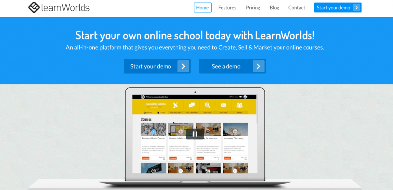 Learning Management Systems: Learnworlds Screenshot