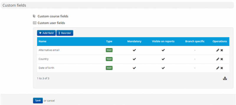 TalentLMS flexibility with custom fields