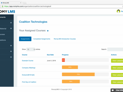 Screenshot of RomyLMS