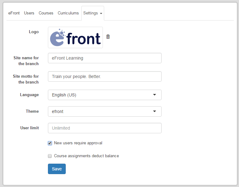 User management with Branches in eFrontPro