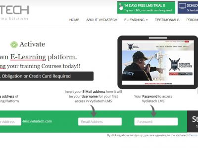 Screenshot of Vydiatech LMS