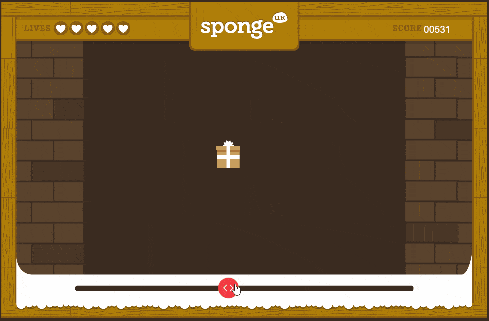Sponge Christmas Game using tghe intersect triggers in Storyline 360