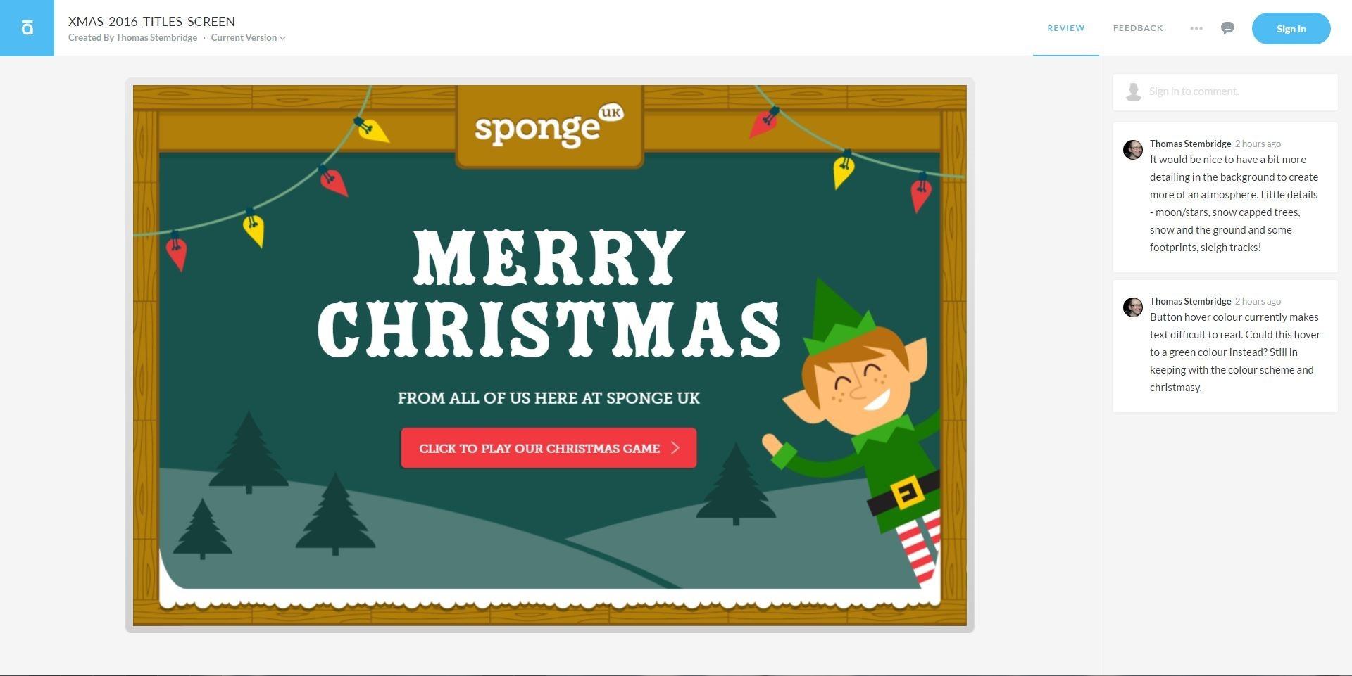 Sponge UK used Articulate Review to get feedback from designers