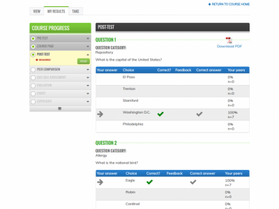 Screenshot of EthosCE LMS