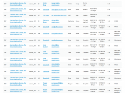 Screenshot of EthosCE LMS