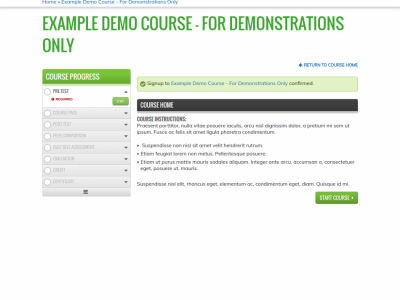 Screenshot of EthosCE LMS