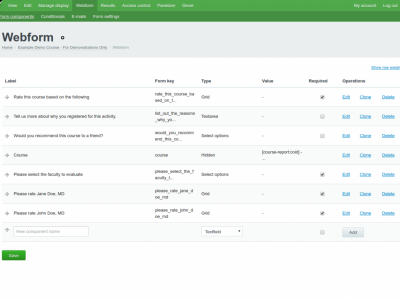 Screenshot of EthosCE LMS