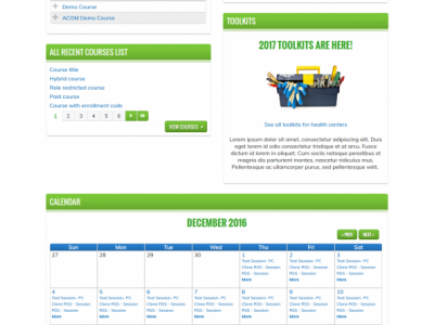 Screenshot of EthosCE LMS