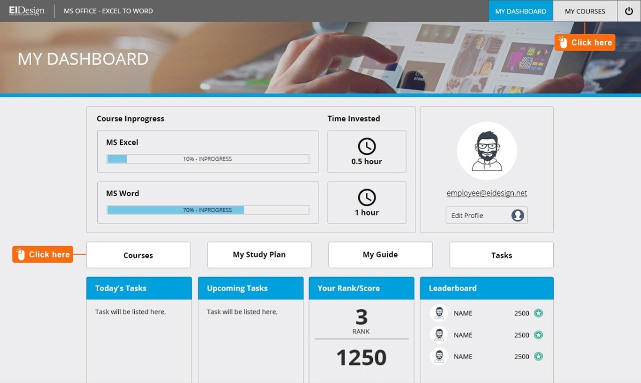 Application simulation and Gamification Dashboard