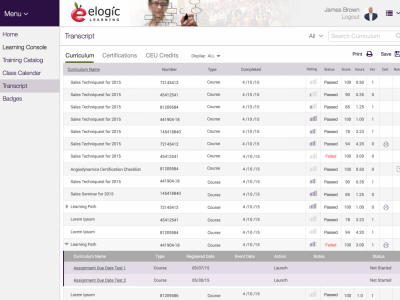 Screenshot of eSSential LMS