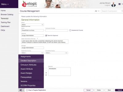 Screenshot of eSSential LMS