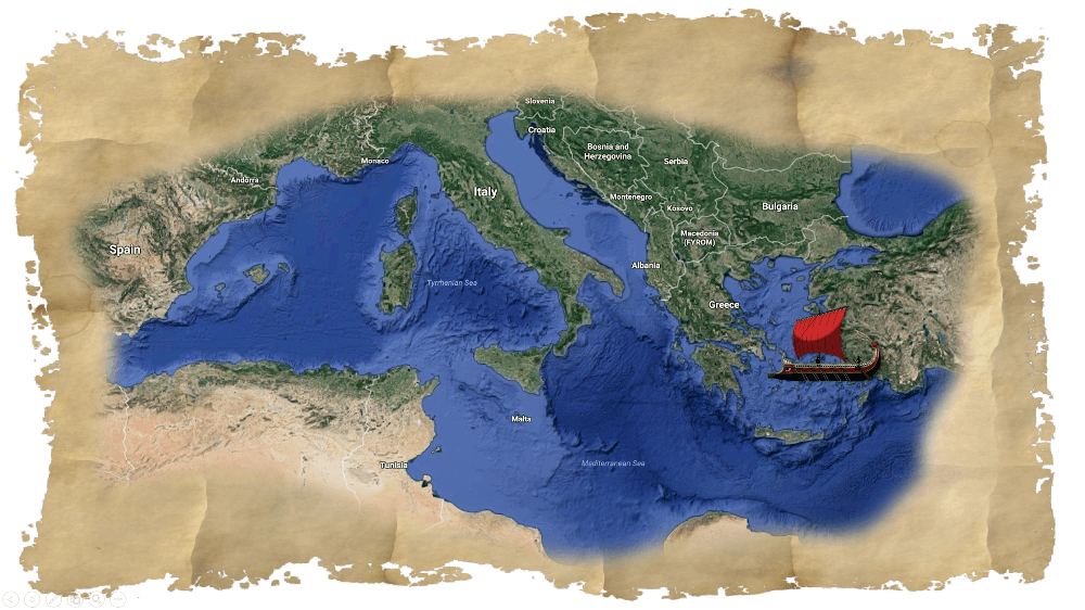 Map of the Mediterranean Sea