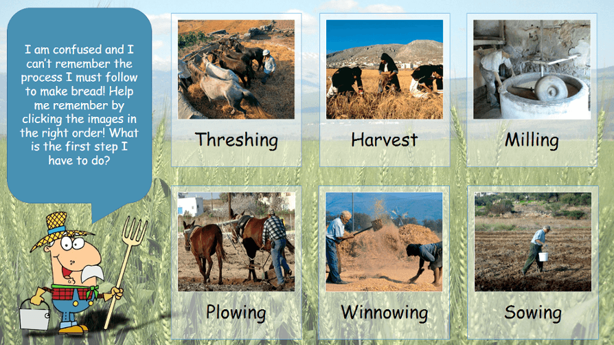 PowerPoint slide with bread process images