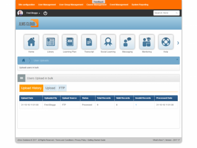 Screenshot of JLMS Cloud