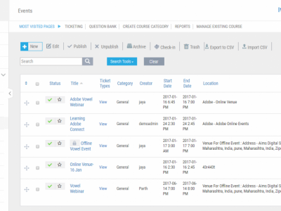 Screenshot of Vowel LMS