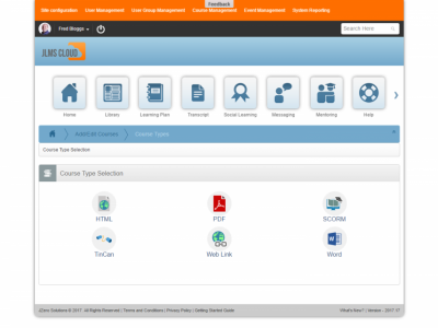 Screenshot of JLMS Cloud