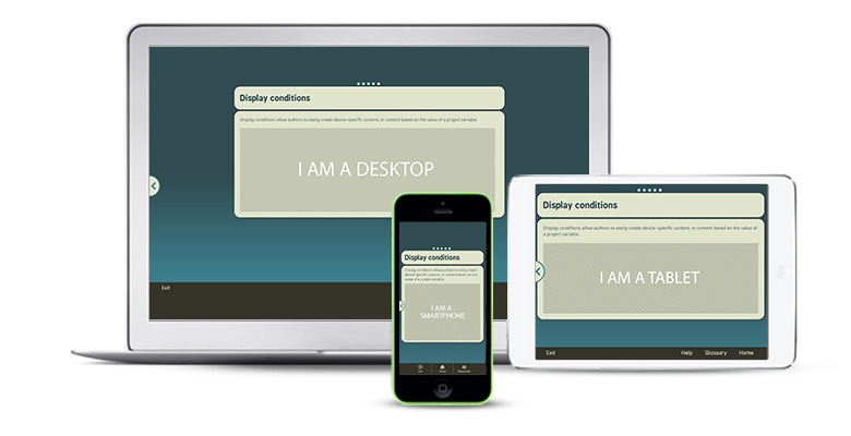 Responsive design authoring tools can display elearning content on multiple devices