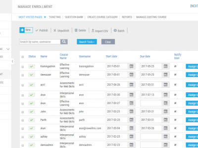 Screenshot of Vowel LMS