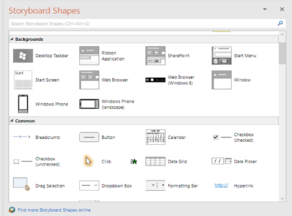 storyboard shapes window