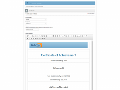 Screenshot of JLMS Cloud