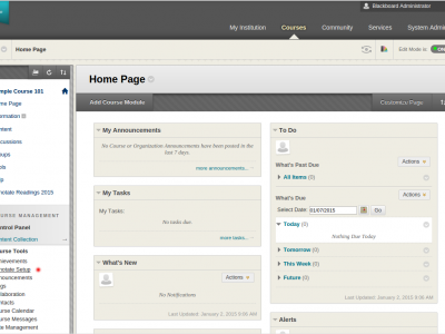 Screenshot of Blackboard Business LMS