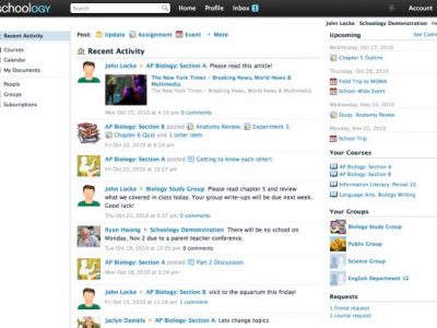Screenshot of Schoology