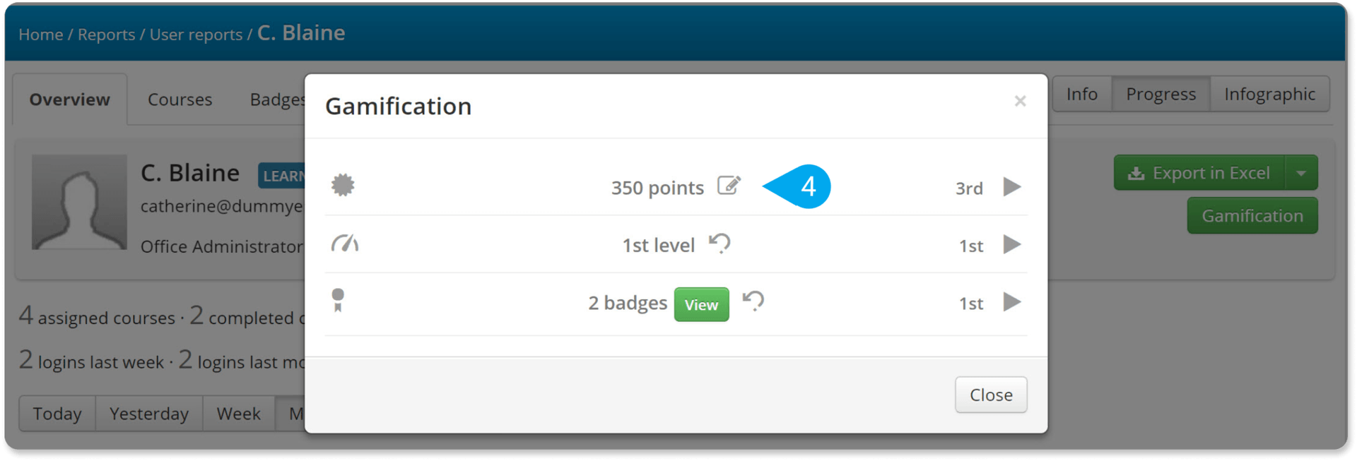 Manually edit gamification in TalentLMS