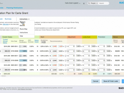 Screenshot of SAP SuccessFactors