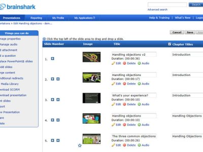 Screenshot of Brainshark