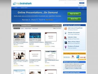 Screenshot of Brainshark