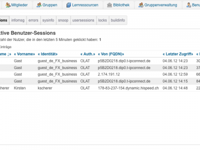 Screenshot of OpenOLAT