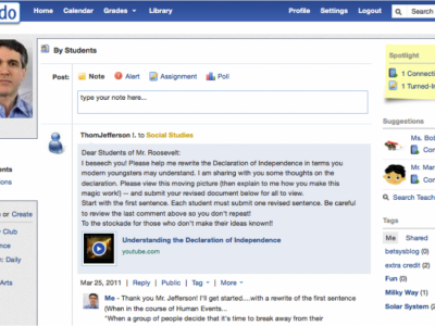 Screenshot of Edmodo