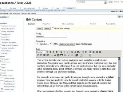 Screenshot of ATutor
