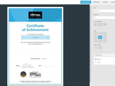 Screenshot of Enable LMS