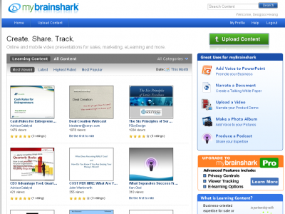 Screenshot of Brainshark